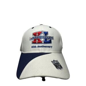 Super Bowl XL Hat 40th Anniversary NWOT NEW White Cap Reebok Pittsburgh Steelers